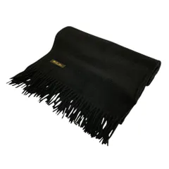 美品 クリーニング済み Loro Piana ロロピアーナ カシミヤ100％ 大判ストール マフラー ブラック レディース 古着 中古 USED