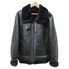 良品 WESTOP type B-3 レザージャケット ムートンコート フライジャケット M ブラック メンズ 古着 中古 USED