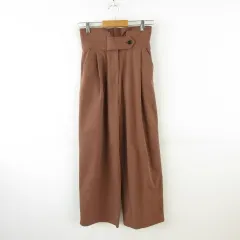 アーバンリサーチ URBAN RESEARCH タック ワイド パンツ 茶 F *A76