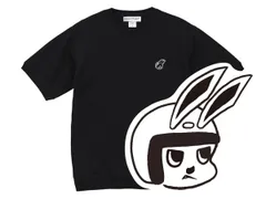 CHECKER RABBIT SWEAT S/S BLACK/黒ブラック半袖スウェットチャンピオン半袖トレーナーラビットスクータースーパーフローベスパピアジオ