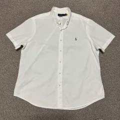 XL POLO RALPH LAUREN 白 クラシックフィット シャンブレー 半袖 シャツ