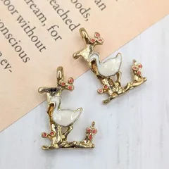 アルファベット チャーム L ゴールド 金 17mm イニシャル パーツ 白鳥 スワン お花 フラワー  アクセサリー ネックレス ピアス キーホルダー フラワー K-215 ビーズクラブ