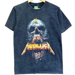 新品 メタリカ バンドTシャツ M 墨黒 スカル 骸骨 ロックT バンドT Metallica ビンテージ風 ケミカルウォッシュ加工 両面プリント 映画 音楽 フェス 半袖 ストリート カジュアル メンズ 黒 ブラック ドクロ / MS322