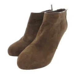 カリーノ carino ショートブーツ スエード バックジップ 23.5cm 茶 ブラウン /FF