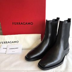 FERRAGAMO ブラック サイドゴアブーツ レザー 新品未使用 - メルカリ