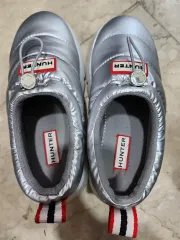 HUNTER ダウン スリッポン シルバー UK4 230サイズ