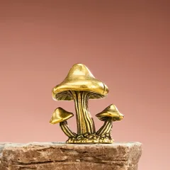 オブジェ 置物 ゴールドのキノコ きのこ 真鍮 ミニサイズ 高級感 インテリア リビング ダイニング 玄関 寝室 装飾 オーナメント プレゼント ギフト オシャレ 可愛い 癒しグッズ