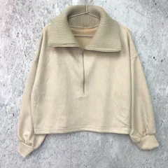 SELECT MOCA セレクトモカ スエード ポンチ ハーフジップ トップス アイボリー Fサイズ 〇◇☆