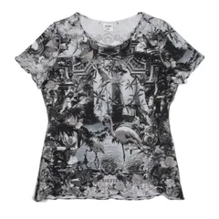 ジャンポールゴルチエ ファムJean Paul GAULTIER FEMME ポリエデンプリント鹿の子Tシャツ グレー40のサムネイル