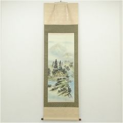 美品 掛け軸 小林希光作 斑鳩図 共箱 法隆寺 太巻き付 美術年鑑掲載