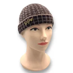 極美品 LOUIS VUITTON ルイ・ヴィトン ニット帽 ブローチ付き ビーニー ウール パープルのサムネイル