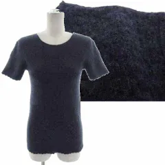 アルマーニ コレツィオーニ ARMANI COLLEZIONI 立体編み半袖ニット UM47MMUM39M セーター スカラップ ネイビー 紺 40のサムネイル