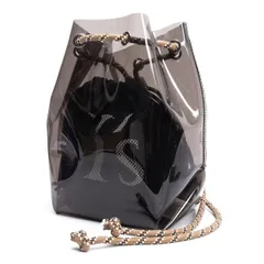 ワイズY's ロゴメッシュポーチレイヤービニールバッグ 黒Fのサムネイル