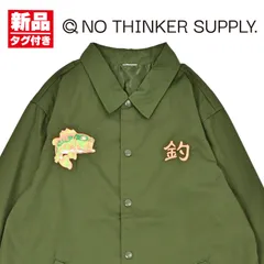 新品タグ付 【NO THINKER SUPPLY】コーチジャケット　カーキ　M　ノーシンカーサプライ　べトジャン　ナイロンジャケット　定価13,200円のサムネイル