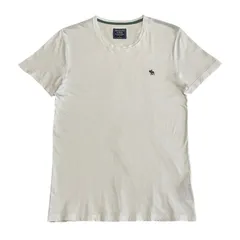 【Abercrombie&Fitch】Tシャツ｜レディースMサイズ｜白｜ワンポイント｜半袖｜古着