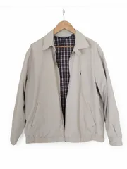 ポロ ラルフローレン スイングトップ L ベージュ 紺タグ 三角タグ ジップ不良 チェック裏地