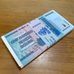 保証書付！！ジンバブエ 紙幣 100兆 ジンバブエドル紙幣 1枚 外貨 J-2