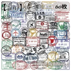 【500】コラージュ素材 フレークシール ステッカー 旅行 世界 チケット スタンプ風 装飾 PET アンティーク レトロ ジャンクジャーナル スクラップブッキング デコレーション アルバム 手帳 シール帳 日記 おすそ分け 60枚