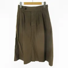 マーガレットハウエル MHL. 22SS スカート ロング FINE COMPACT COTTON POPLIN 茶 ブラウン 1 ボトムス コットン