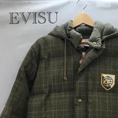 EVISU EVISU エヴィス ダウンジャケット フード チェック柄 アウター  38 カーキ  メンズ ファッション _233023のサムネイル