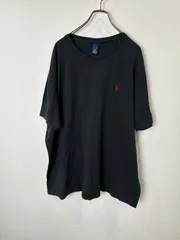 S00729　RalphLauren｜ラルフローレン｜半袖 Tシャツ｜ブラック黒｜胸ロゴ刺繍｜コットン100｜XXLサイズ｜ビッグシルエット｜オーバーサイズ｜Y2K｜90S｜古着｜アメカジ｜USA古着｜ヴィンテージ｜フォロー割｜ストリート｜シンプル｜定番人気のサムネイル