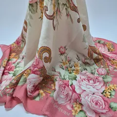 【used品】YVES SAINT LAURENT レディーススカーフ シルク100%