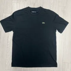 LACOSTE ラコステ ベーシック ブラック 半袖 Tシャツ コットン ポリ M L テニス