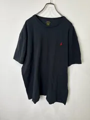 S00707　RalphLauren｜ラルフローレン｜半袖Tシャツ｜ブラック黒｜胸ロゴ刺繍｜コットン｜XXLビッグサイズ｜オーバーサイズ｜メンズ古着｜Y2K｜90S｜USA古着｜アメカジ｜ヴィンテージ｜今期トレンド｜フォロー割のサムネイル