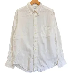 ブルックスブラザーズ アイリッシュリネンシャツ 長袖 白 M REGENT リージェント ボタンダウン 無地 高級麻 100% Brooks Brothers メンズ アメトラ 古着 ビジネス カジュアル