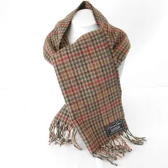 美品『USED』Christian Dior【クリスチャンディオール】 チェック柄 ラムウール100% マフラー ブラウン 100g レディース ハイブランドのサムネイル