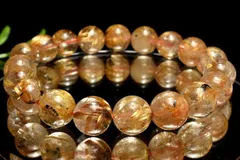 【１点物】AA☆母岩入り ヘマタイトインタイチンルチルクォーツ　10.5mm　ブレスレット パワーストーン 天然石 _MC7635