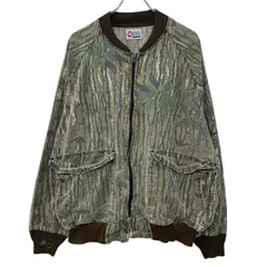 90s SPORTS AFIELD ブルゾンジャケット L～ カーキ ジップアップ 90年代 リアルツリー カモ柄 総柄 ラグラン ブルゾン 春物 a804-5045