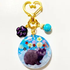 レジンキーホルダー✨黒猫ちゃん✨オルゴナイト