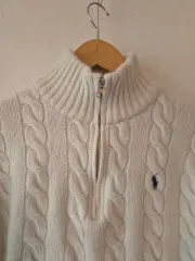 ポロ バイ ラルフローレン レディース ハーフジップ ケーブル クロップドニット Mサイズ