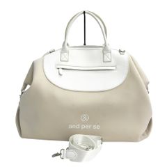 AND PER SE アンパスィ 2WAY ロッカーバッグ トートバッグ ベージュ系