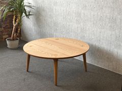 ライフファニチャー TH ASH TABLE ウッド天板 ラウンドサイドテーブル