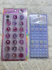 【2点セット】キラコロ　おはじきシール　ギャルキティ、カットピースシール（サンリオキャラクターズ　白猫ベビー）