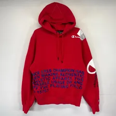 古着 チャンピオン Champion スウェット スウェット ビッグロゴデザイン 袖ロゴ プルオーバー  M  レッド メンズ