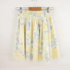 レトロガール RETRO GIRL スカート ミニ フレア ギャザ－ 花柄 総柄 黄 *T216