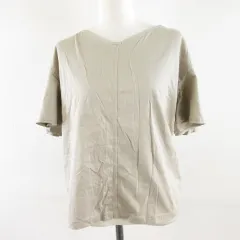 ユニクロ UNIQLO カットソー 半袖 Vネック ベージュ L *A200