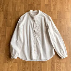 Mademoiselle NON NON ストライプ ボウタイ シャツ ブラウス サイズL コットン100% 日本製のサムネイル