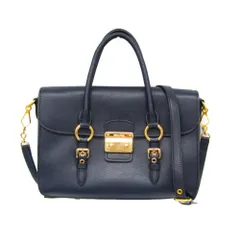 ミュウミュウ(Miu Miu) マドラス MADRAS レディース レザー ハンドバッグ,ショルダーバッグ ネイビー