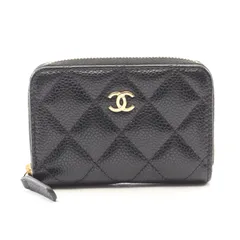 シャネル CHANEL コインケース クラシック ジップ コインパース AP0216 ブラック キャビアスキン(グレインドカーフ) マトラッセ コインケース レディース Used A