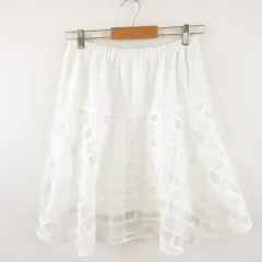 ビーミングバイビームス B:MING LIFE STORE by BEAMS ミニスカート フレア チェック オフホワイト 白 ONE *A198