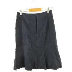 ミッシェルクラン MICHEL KLEIN ひざ丈スカート タイト ストレッチ 紺 38 *A54