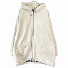 90年代 Eddie Bauer エディーバウアー フーデッドコットンジャケット アウトドア ホワイト(レディース XL)中古 古着 X7351