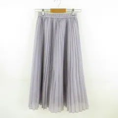 ジーユー GU プリーツスカート ミモレ丈 紫 S *T544