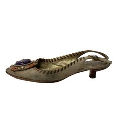 PRADA sandals, size 36, women's - light brown x orange, studs/jewels/colored stones/replaced outsole, leather.