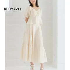 REDYAZEL フラワー刺繍ティアードスカート レディアゼル ライトベージュ ホワイト 白 フリーサイズ 新品未使用 花柄 刺繍 ひざ丈スカート ティアード ウエストゴム 透け防止 裏地付 春服 夏服 ガーリー 華やか 主役級スカート