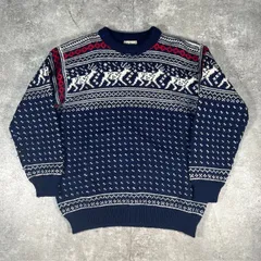 L.L.Bean エルエルビーン 80's ノルディック柄ニット ニット ネイビー VINTAGE メンズ L ノルウェー製 ウール